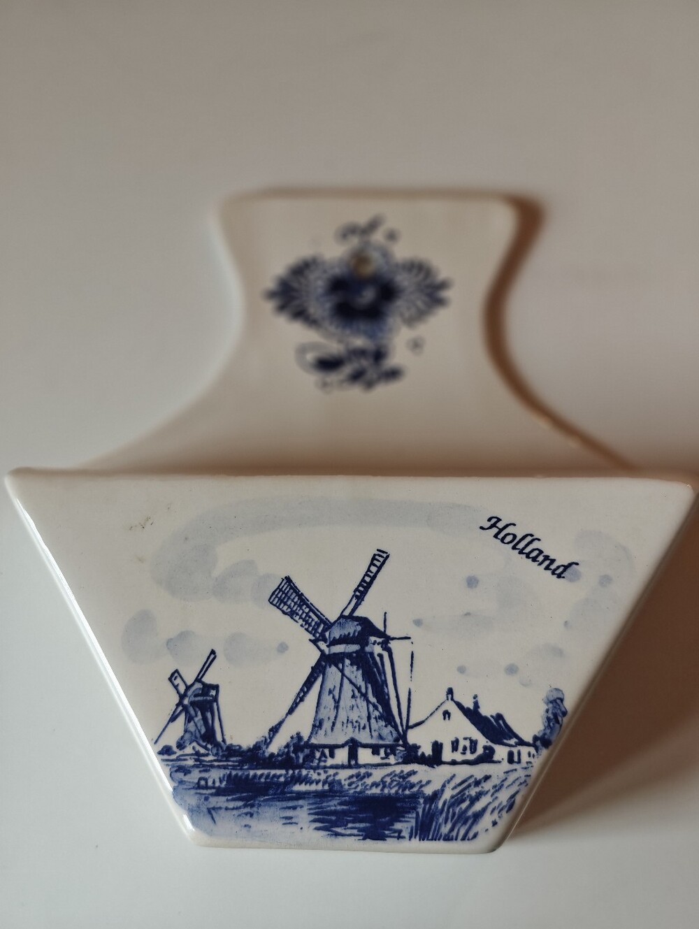 Delft Blue Hand Painted porcelain cone coffee filter holder wall mount
